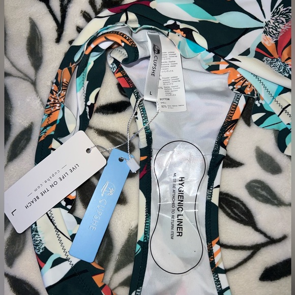 CupShe Green Floral Bikini Bottoms NEW WITH TAGS LARGE - Picture 4 of 4